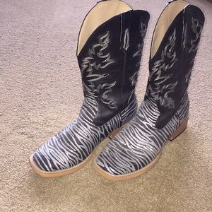 Roper Zebra Glitter Boot