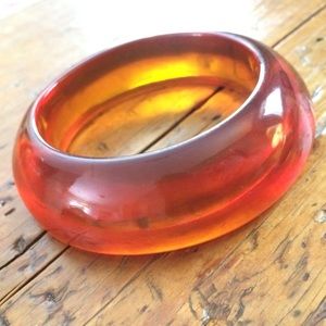 Ultra Chunky 60s Mod Apple Juice Lucite Bracelet