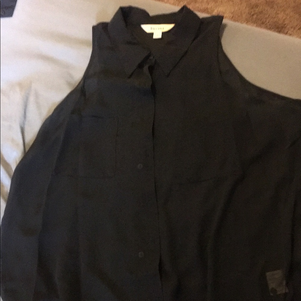 Black see through dress shirt