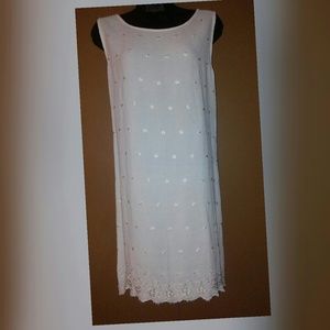 Sleeveless Eyelet Lace Sheath Dress.