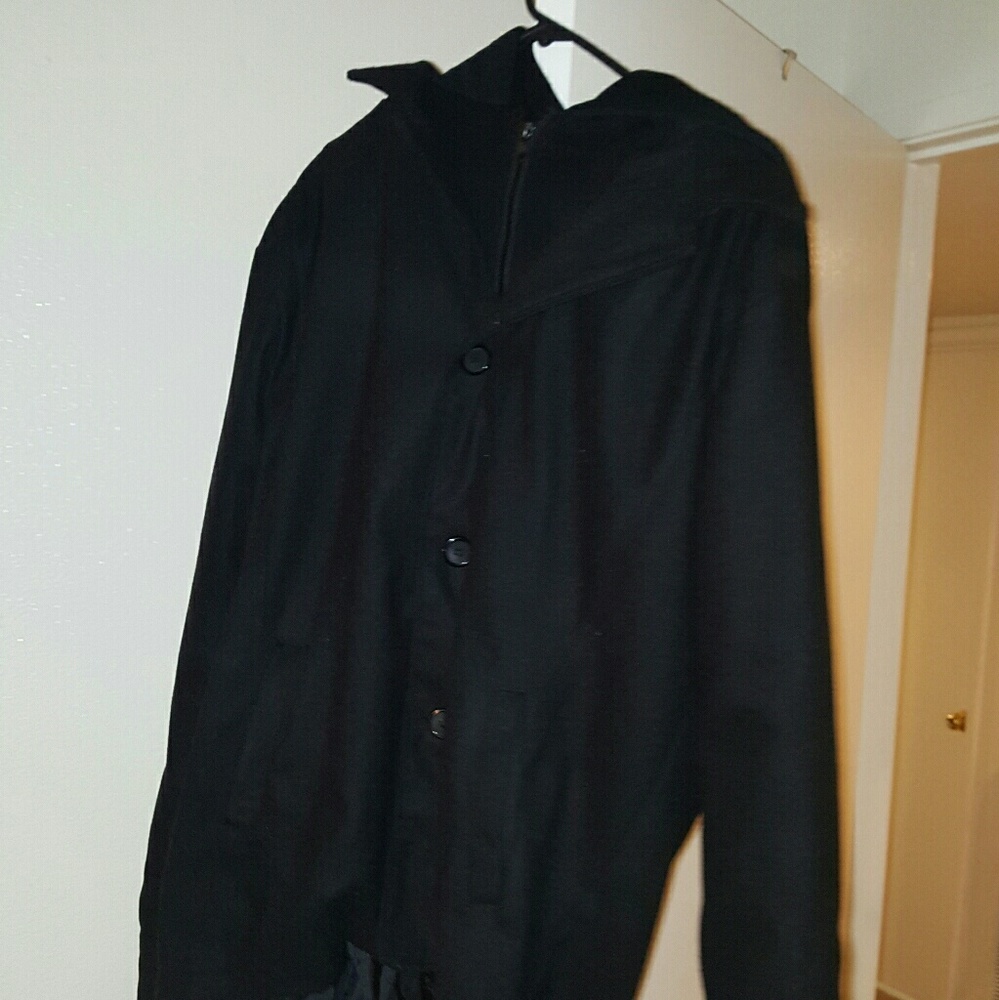 Black Coat With Hoodie
