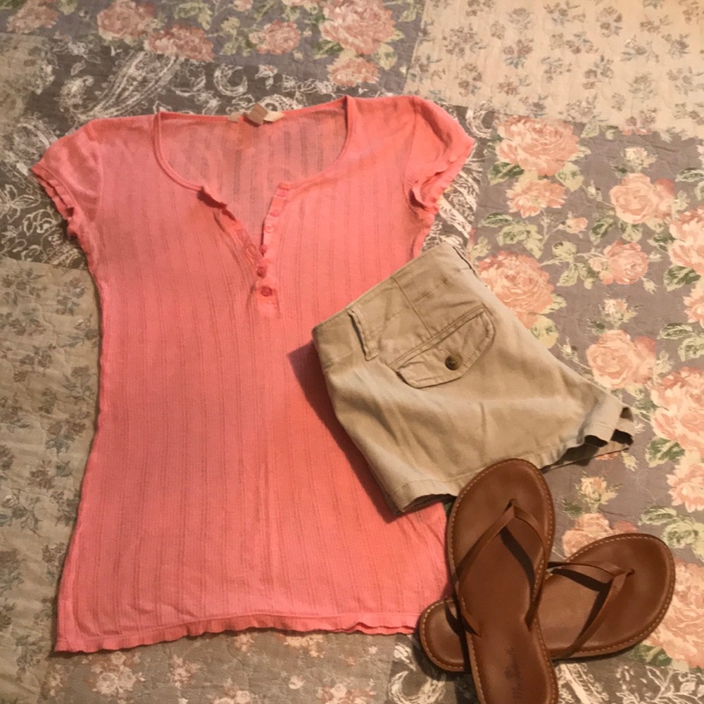 Ribbed pink top
