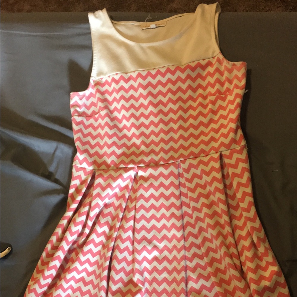 Cream and pink sun dress