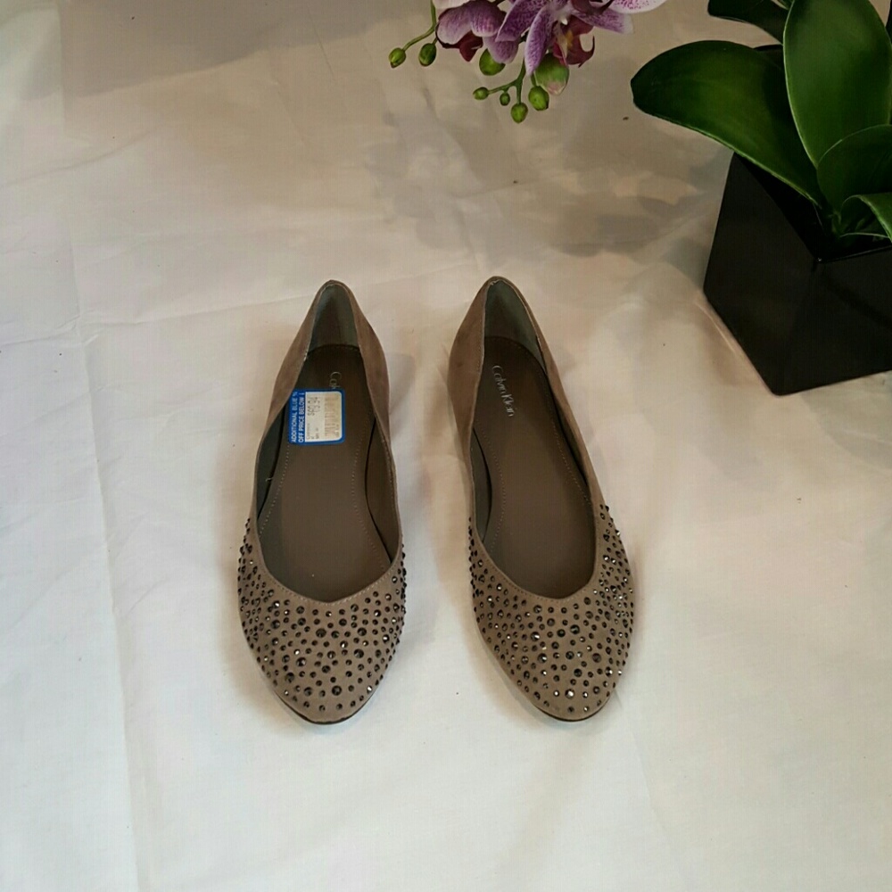 Gray Calvin Klein flats