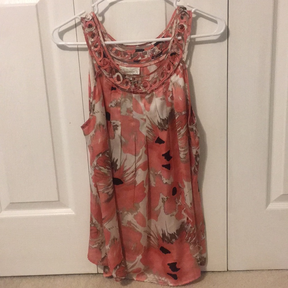 Floral Tank Top with Detailed Straps - Dress Barn