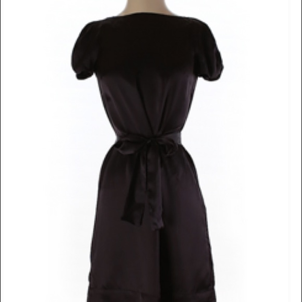 French Connection brown silk dress with bow sash