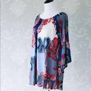 Paisley bell sleeve tunic