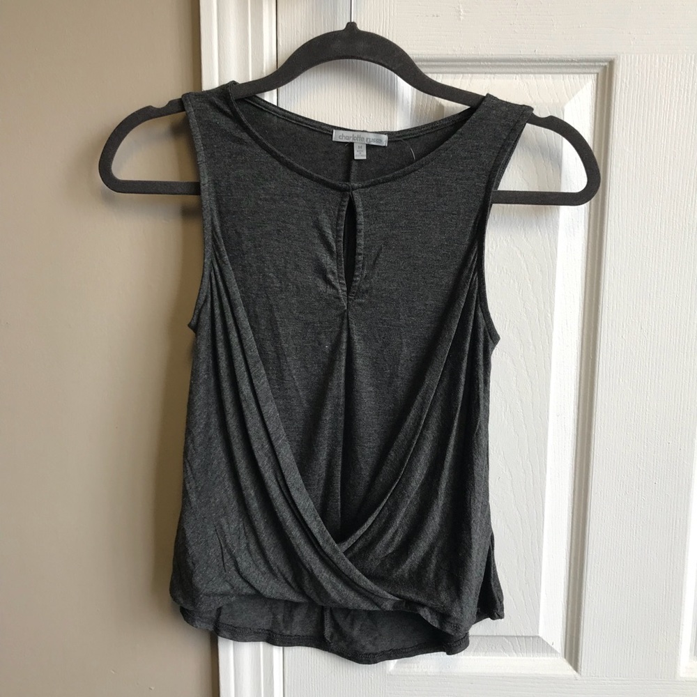 NWT Charlotte Russe Dark Gray Tank Top Blouse