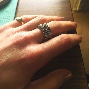 tiffany and co sterling silver mesh ring