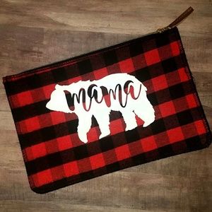 Buffalo plaid clutch bag