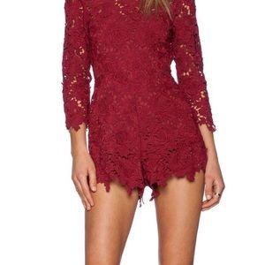 Lovers and Friends Peony Red Wine Romper