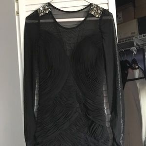 ASOS Black bodycon with embellished shoulders