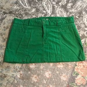 Green mini skirt