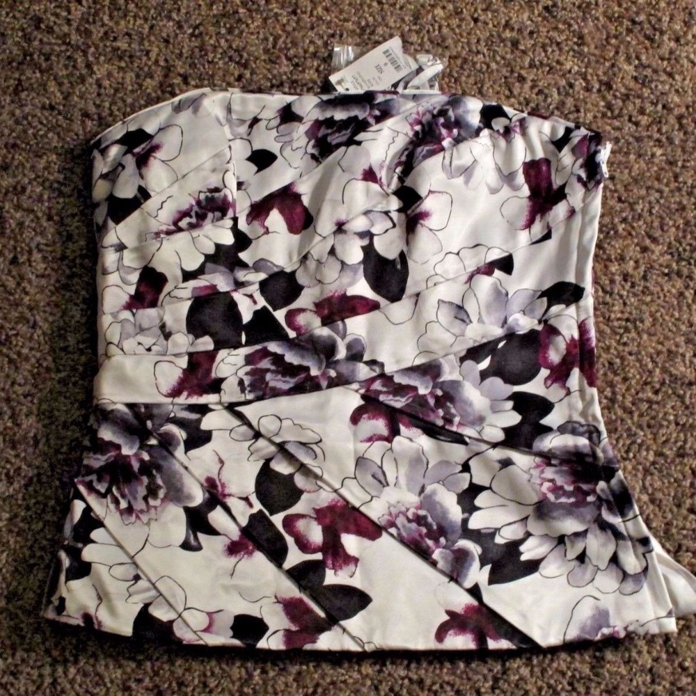 White House Black Market Purple Floral Bustier 0