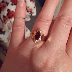 Garnet and Diamond Ring