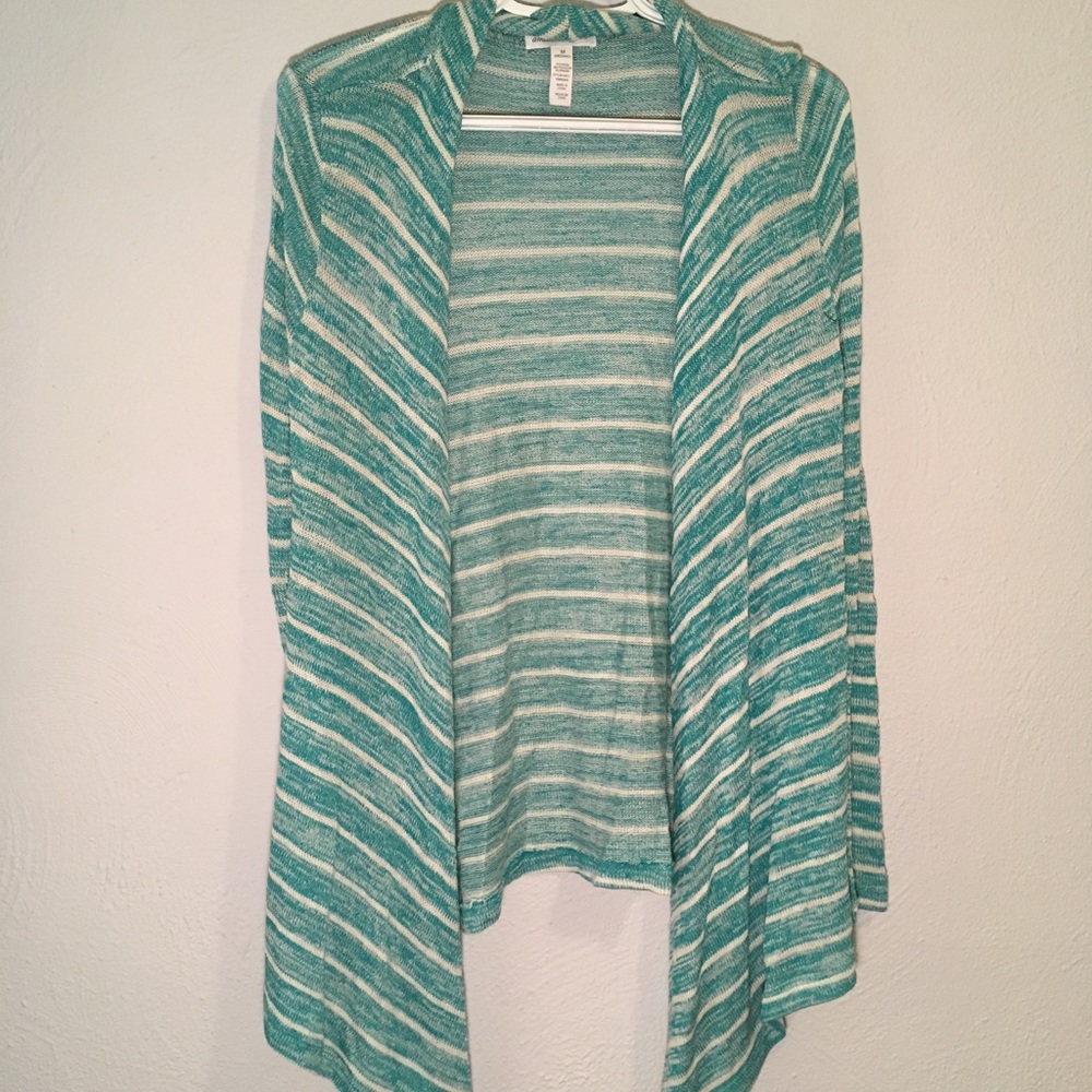 Blue and white cardigan