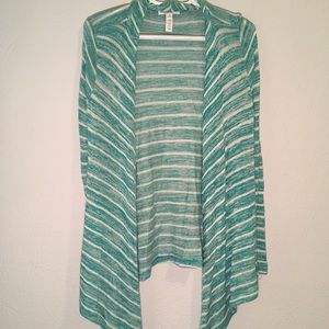 Blue and white cardigan