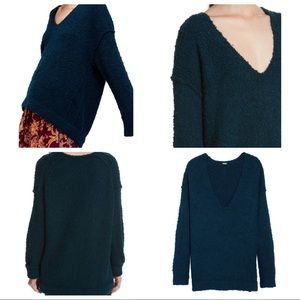 FREE PEOPLE LOFTY BOUCLE V NECK SWEATER