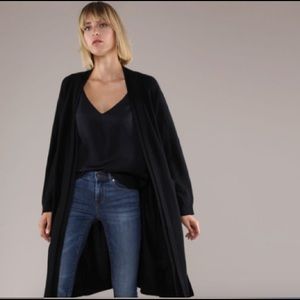 Grana Black Mongolian Cashmere Duster Cardigan