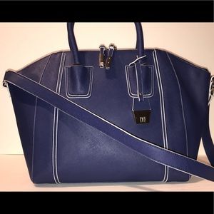 RARE Ivanka Trump Cobalt Blue and White Purse
