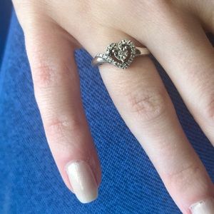 Sterling Silver Diamond Heart (Promise) Ring
