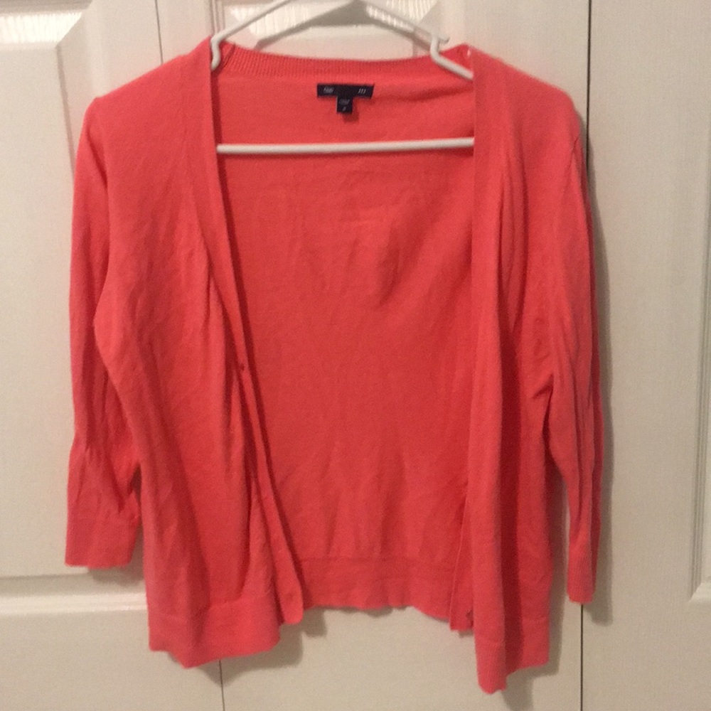 Simple Salmon Cardigan - Medium, quarter sleeve