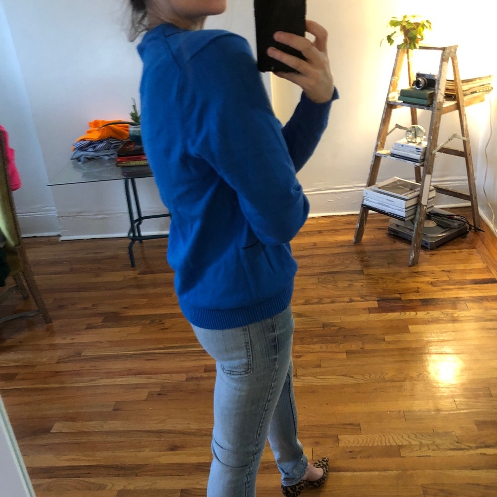 Vintage JOHN ASHFORD Blue Black Checked Cotton Crew Neck Pullover Sweater Jumper - Picture 8 of 16