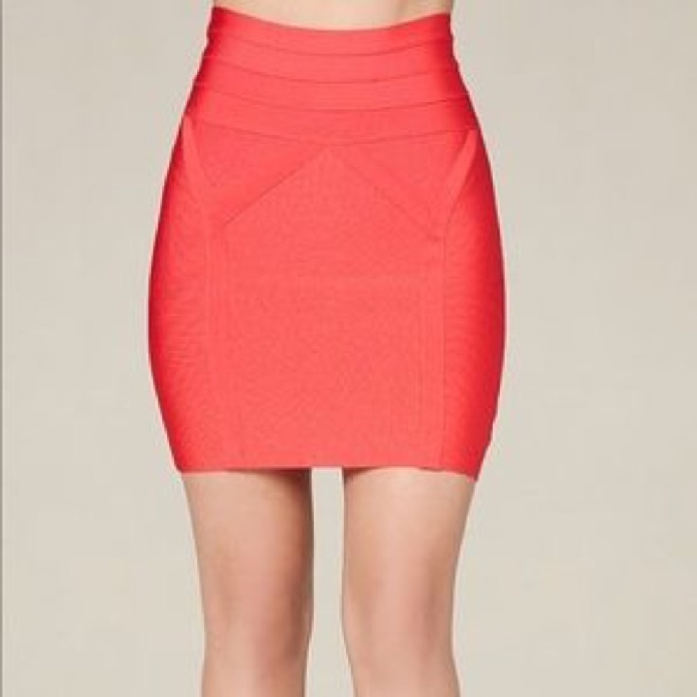 Bebe orange bandage skirt