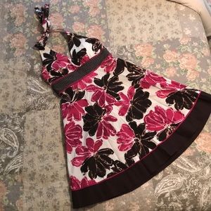 Pink and brown spring dress