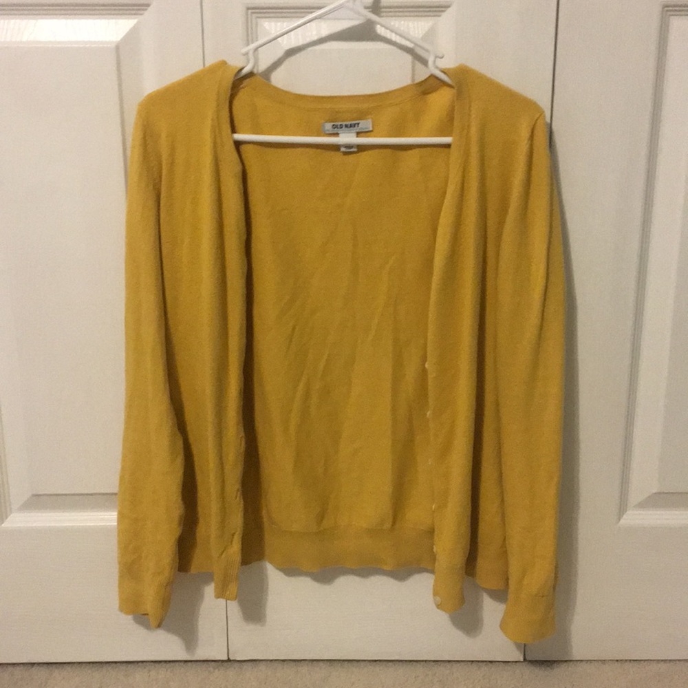 Simple Mustard Colored Cardigan - Medium