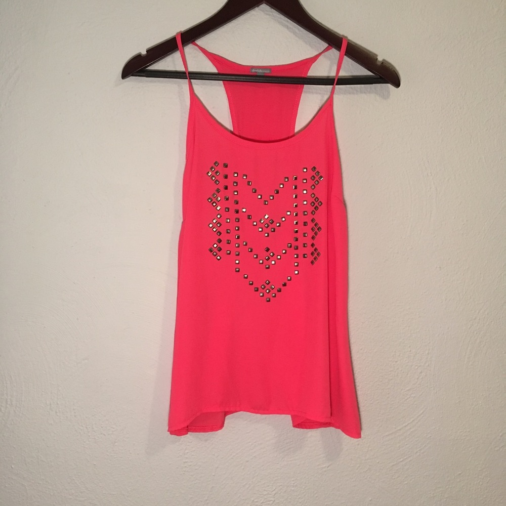 Bright salmon pink tank top