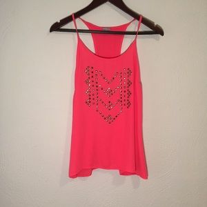 Bright salmon pink tank top