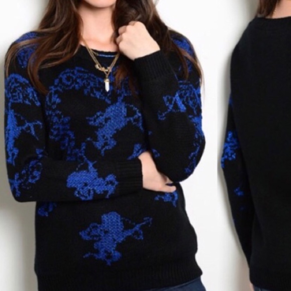 🆕 Black & Blue Chunky Sweater