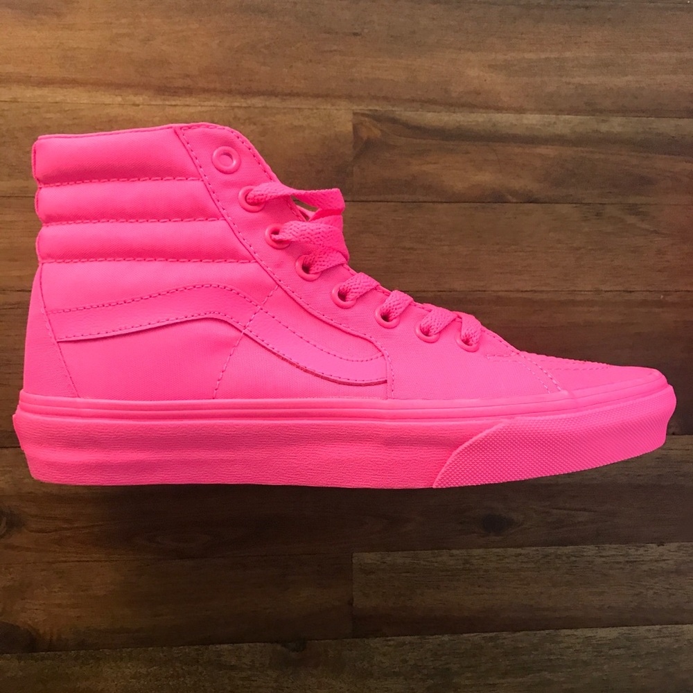 Hot pink Sk8 Hi Vans