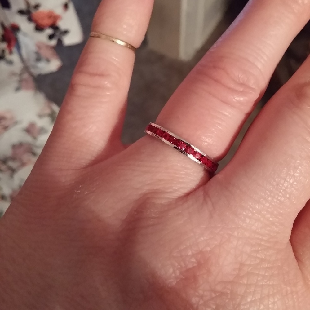 Lab Created Ruby band ring