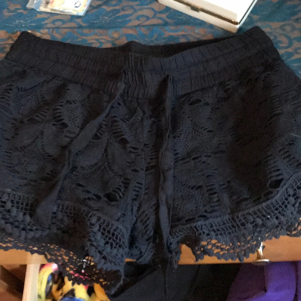 lace trim shorts