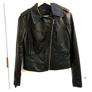 Express faux leather moto jacket