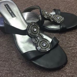 Black open toe sandals