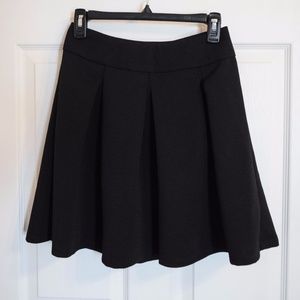 Black Pleated Circle Skirt