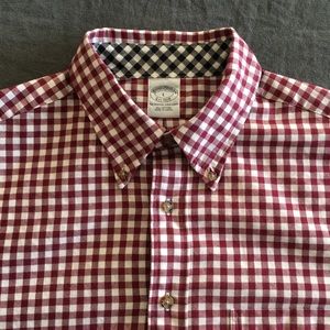 NWT Brooks Brothers Red Check Flannel Shirt Size L