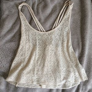 Forever 21 Cream Crop Top with Criss-Cross Straps