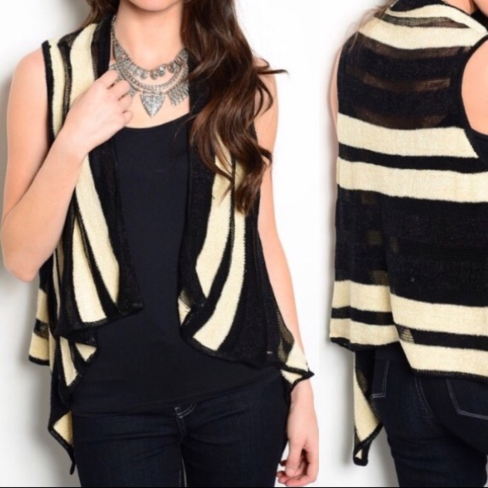 🆕 Black & Taupe Trapeze Vest