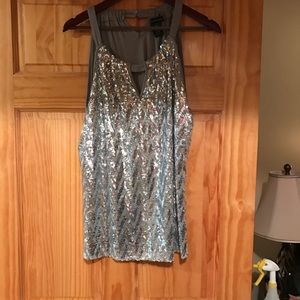 Silver sleeveless top