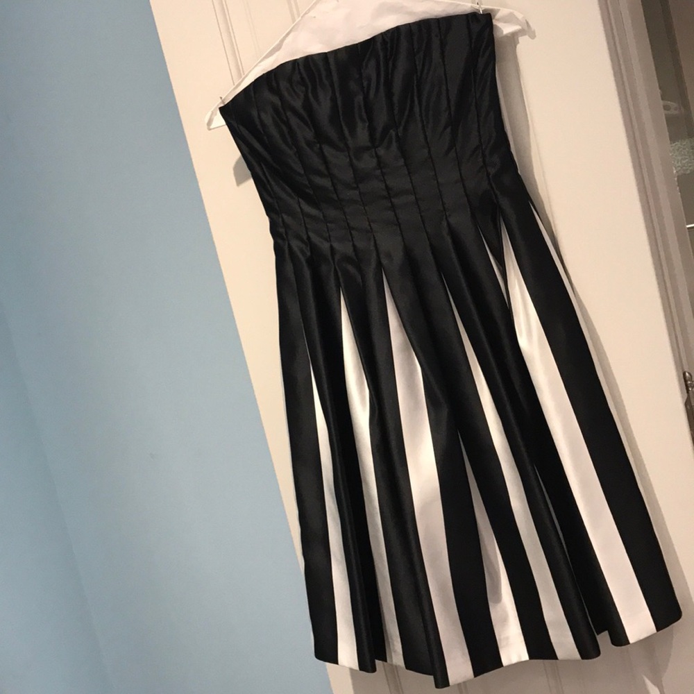 Black & White Strapless BCBG Dress