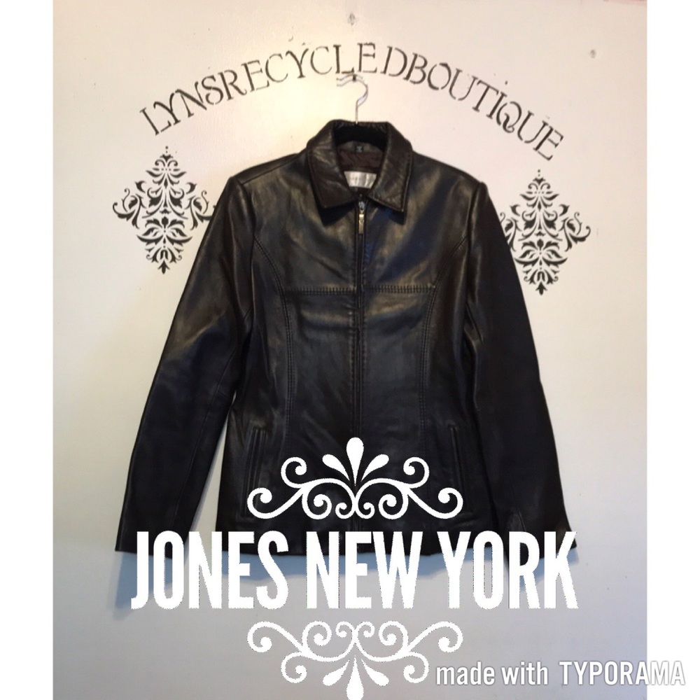 Jones New York Brown Leather Jacket! Size Medium!