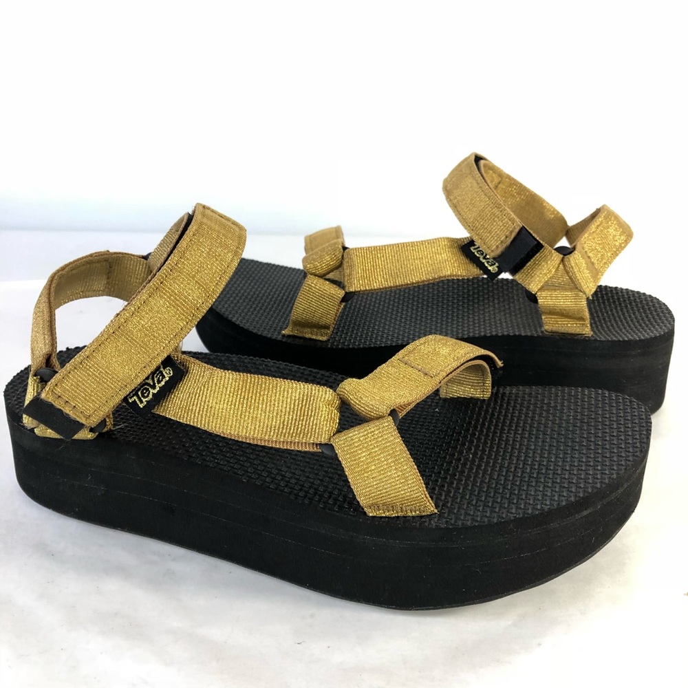 Teva Flatform Universal Platform Sandals Gold