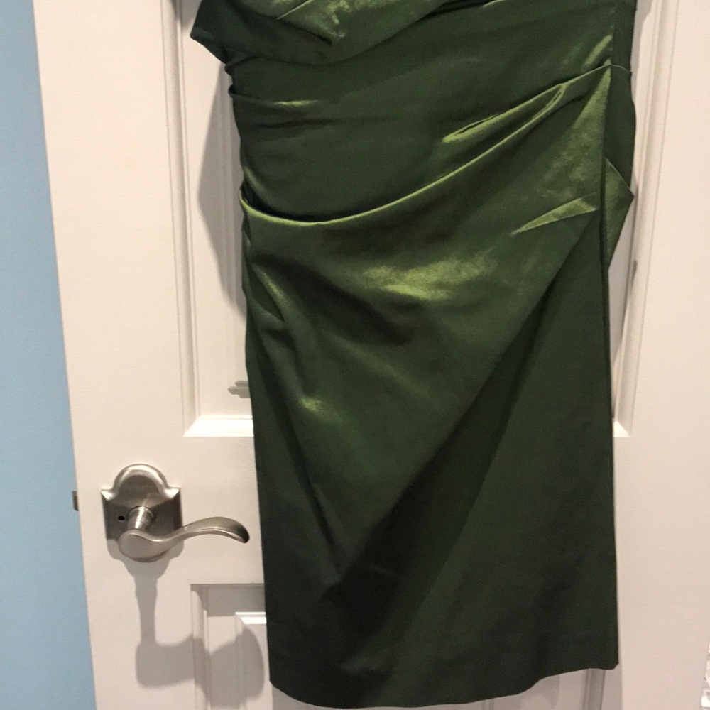 Kay Unger Green One Shoulder Dress - Picture 5 of 7