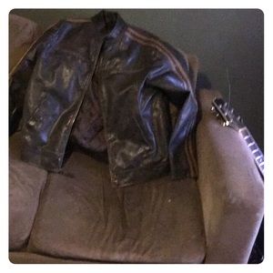 A men’s leather jacket