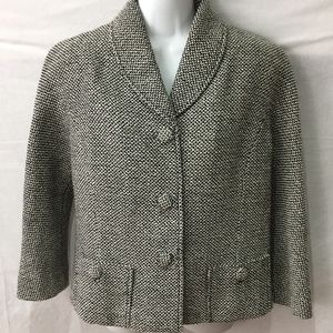 Barneys New York Jackie O Black/White Tweed Blazer