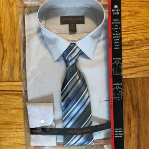 Christian Aujard Mens Button Dress shirt with tie